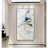 Wall Art 40cmx80cm Abstract Watercolour Style Black Frame Canvas