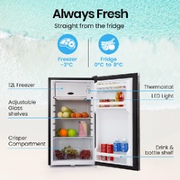 GECKO 95L Portable Upright Fridge Freezer Camping Caravans Bar Fridges 12V/24V/240V Refrigerator