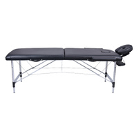 YES4HOMES 2 Fold Portable Aluminium Massage Table Massage Bed Beauty Therapy Black