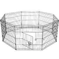 24' Dog Rabbit Playpen Exercise Puppy Enclosure Fence With Cover