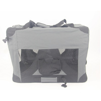 Medium Portable Foldable Dog Cat Puppy Rabbit Soft Crate Carrier-Grey