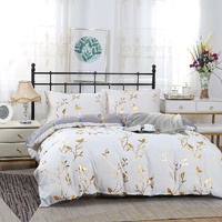 Reversible Design King Size White Duvet Quilt Cover Set