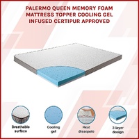 Queen Cooling Gel Memory Foam Mattress Topper – CertiPUR-US Certified Foam
