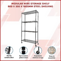 Modular Wire Storage Shelf 900 x 350 x 1800mm Steel Shelving