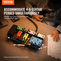 VEVOR Guitar Pedal Board, 15'' x 5.7'', Aluminum Alloy 0.8 lbs Super Light Guitar Effects PedalBoard with Carry Bag High Quality Velcro Fixed Strap Sh
