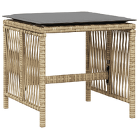17 Piece Garden Dining Set with Cushions Mix Beige Poly Rattan
