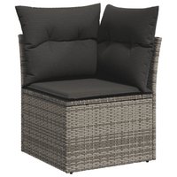 3 Piece Garden Sofa Set with Cushions Grey Poly Rattan