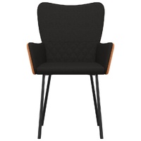 Dining Chairs 2 pcs Black Fabric and Faux Leather