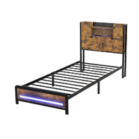 Bed Frame Storage Headboard Industrial