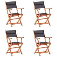 Folding Garden Chairs Solid Eucalyptus Wood&Textilene