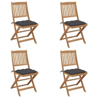 Folding Garden Chairs with Cushions Solid Wood Acacia