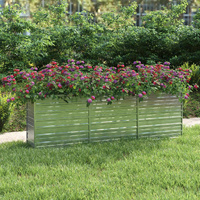Garden Raised Bed Galvanized Steel Silver