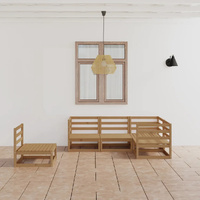 5 Piece Garden Lounge Set Solid Pinewood