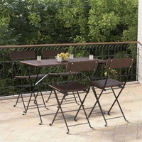 Folding Bistro Chairs Poly Rattan and Steel