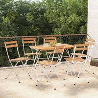 Folding Bistro Set Solid Wood Acacia and Steel