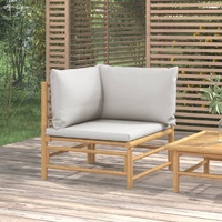 Garden Lounge Set with Cushions Bamboo