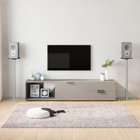 Speaker Stands 2 pcs Tempered Glass 1 Pillar Design