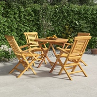 5 Piece Garden Dining Set Solid Teak Wood