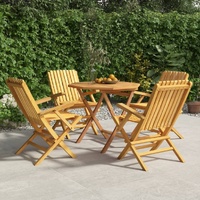 5 Piece Garden Dining Set Solid Teak Wood