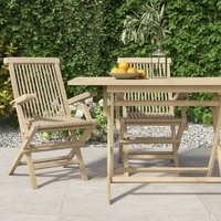 Folding Garden Chairs Grey 56x61x89 cm Solid Wood Teak