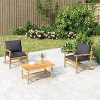 Garden Bench with Cushions Bamboo