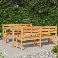 3 Piece Garden Dining Set Solid Teak Wood