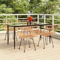 Garden Dining Set Poly Rattan