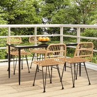 Garden Dining Set Poly Rattan