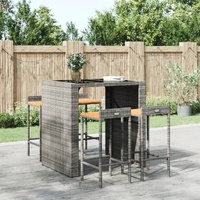 Bar Stools Poly Rattan and Solid Wood Acacia