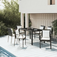 Garden Dining Set with Cushions Poly Rattan