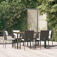 Garden Dining Set with Cushions Poly Rattan