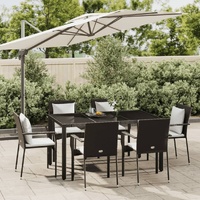Garden Dining Set with Cushions Poly Rattan