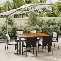 Garden Dining Set with Cushions Poly Rattan