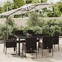 Garden Dining Set with Cushions Poly Rattan