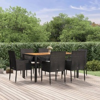 Garden Dining Set with Cushions Poly Rattan