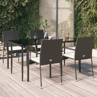 Garden Dining Set with Cushions Poly Rattan