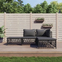 Garden Lounge Set with Cushions Steel