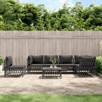 Garden Lounge Set with Cushions Steel