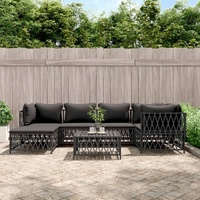 Garden Lounge Set with Cushions Steel