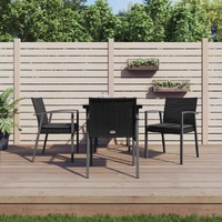 Garden Dining Set with Cushions Poly Rattan and Steel
