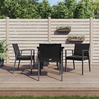 Garden Dining Set with Cushions Poly Rattan and Steel