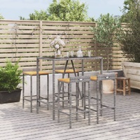 Garden Bar Set Poly Rattan& Solid Wood Acacia