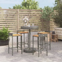 Garden Bar Set Poly Rattan&Solid Wood Acacia