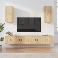 6 Piece TV Cabinet Set Engineered Wood