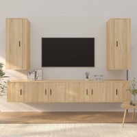 6 Piece TV Cabinet Set Engineered Wood