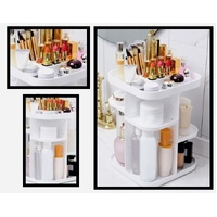 360 Rotating Large Capacity Makeup Organizer for Bedroom and Bathroom (White)