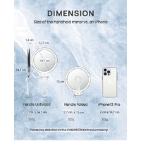 Double-Sided 1X/20X Magnifying Foldable Makeup Mirror for Handheld, Table and Travel Usage