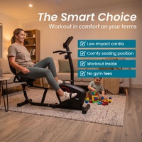 PROFLEX Magnetic Recumbent Exercise Bike, LCD Display, Heart Rate Sensors, Adjustable Seat, 8-Level Resistance, Comfortable Seated Home Cardio Fitness