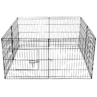24' Dog Rabbit Playpen Exercise Puppy Enclosure Fence With Cover
