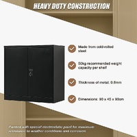 Two-Door Metal Short Cabinet Shelf Storage for Home Office Gym